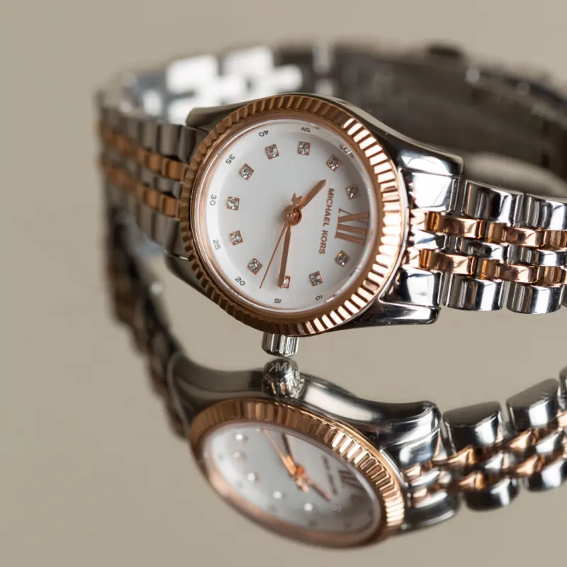 Michael Kors Petite Lexington White Dial Dress Ladies Watch- MK4817